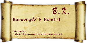 Borovnyák Kandid névjegykártya